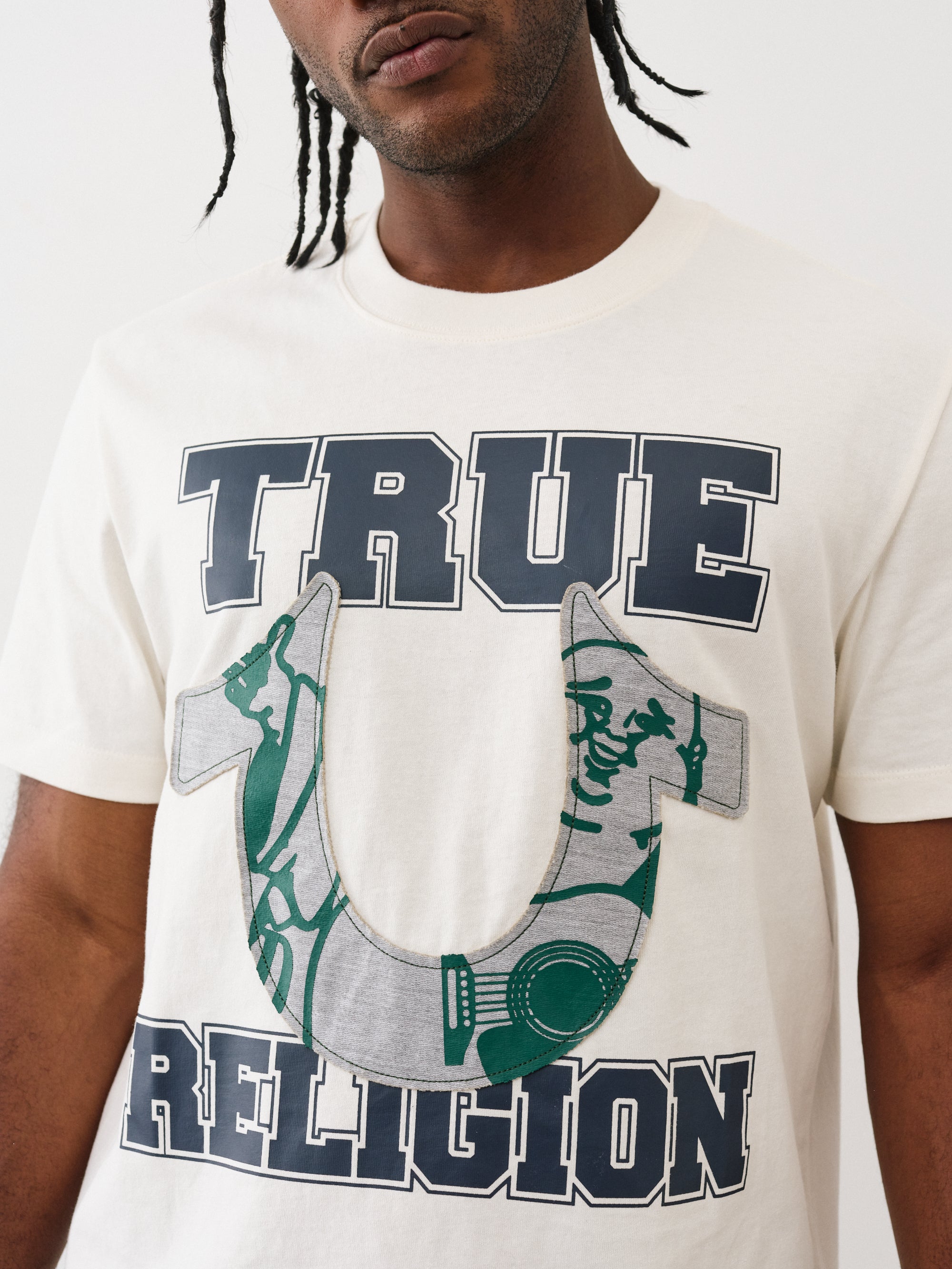 True Religion Terry Applique Tee White