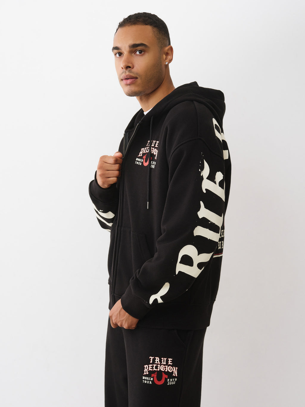 True Religion Flap Zip Up Hoodie