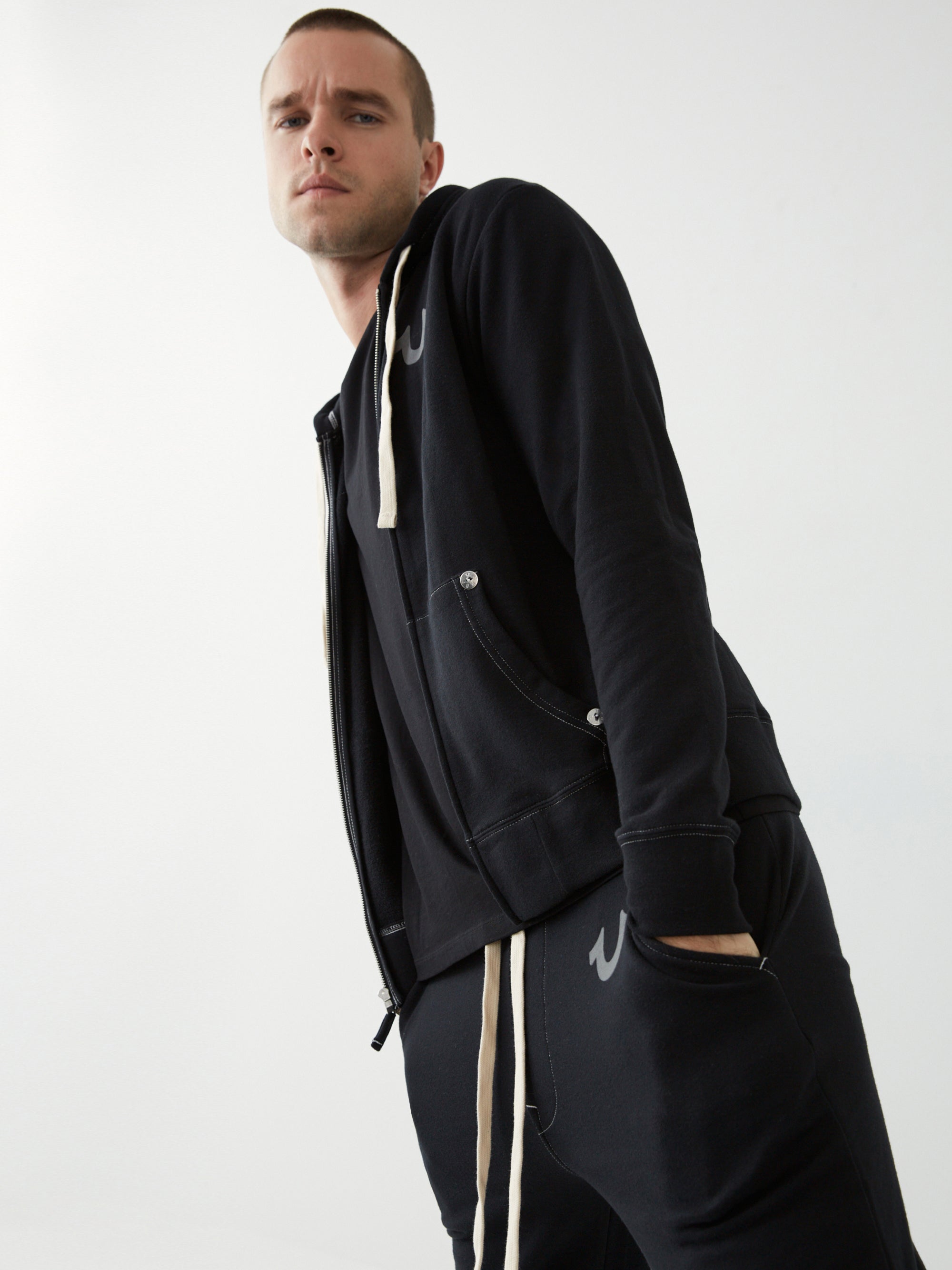 True Religion Classic Logo Zip Up Hoodie