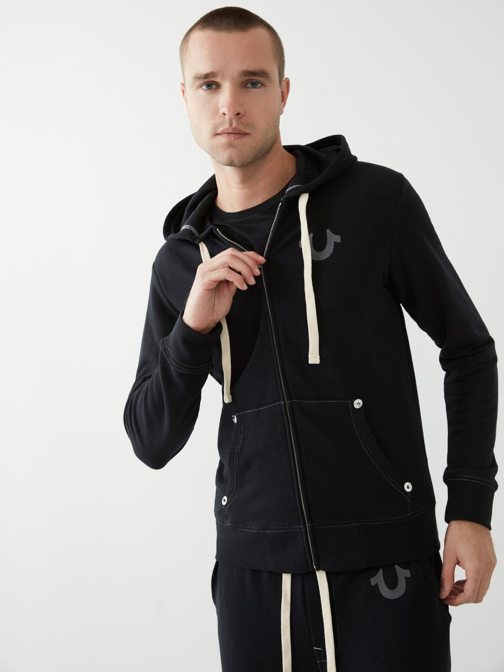 True Religion Classic Logo Zip Up Hoodie