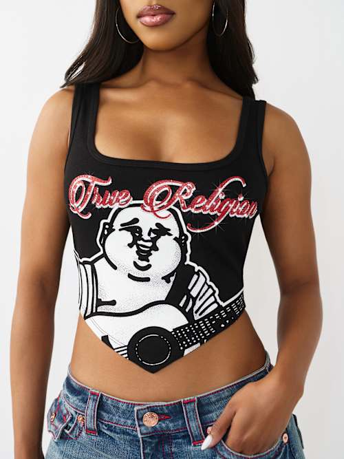 True Religion Crystal Handkerchief Tank