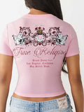 True Religion Crystal Buddah SS Baby Tee
