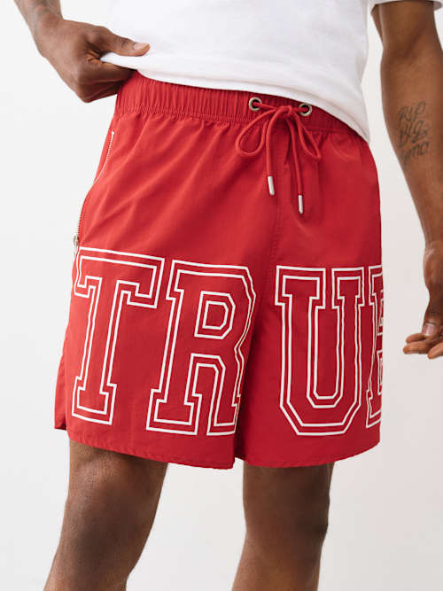 True Religion Block Logo Nylon Short