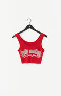 True Religion Crystal Bandana Rib Tank Red