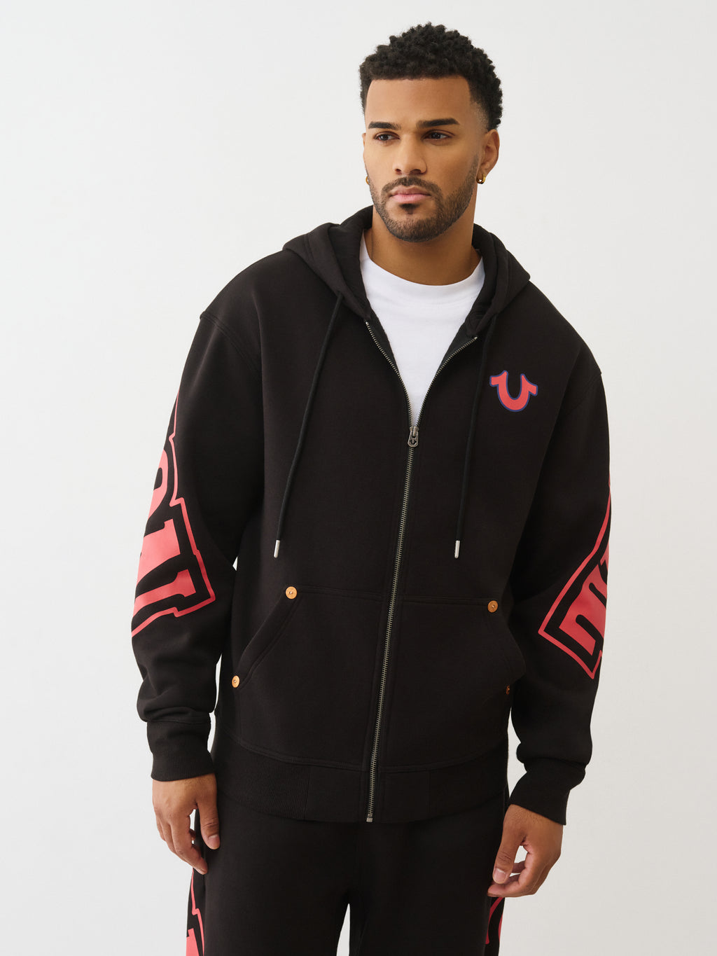 True Religion Overt Arch Logo Zip Up