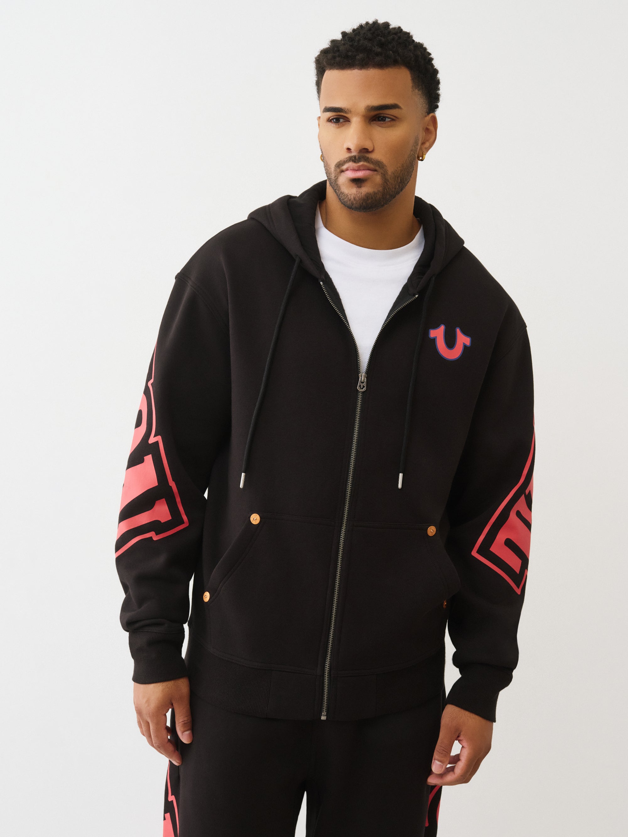 True Religion Overt Arch Logo Zip Up