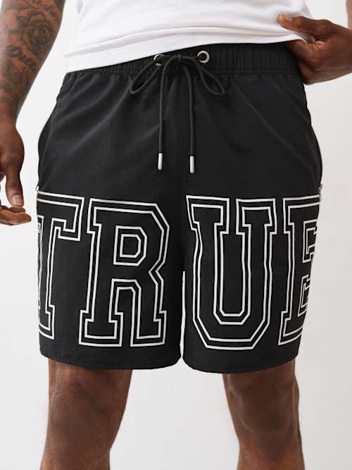 True Religion Block Logo Nylon Short