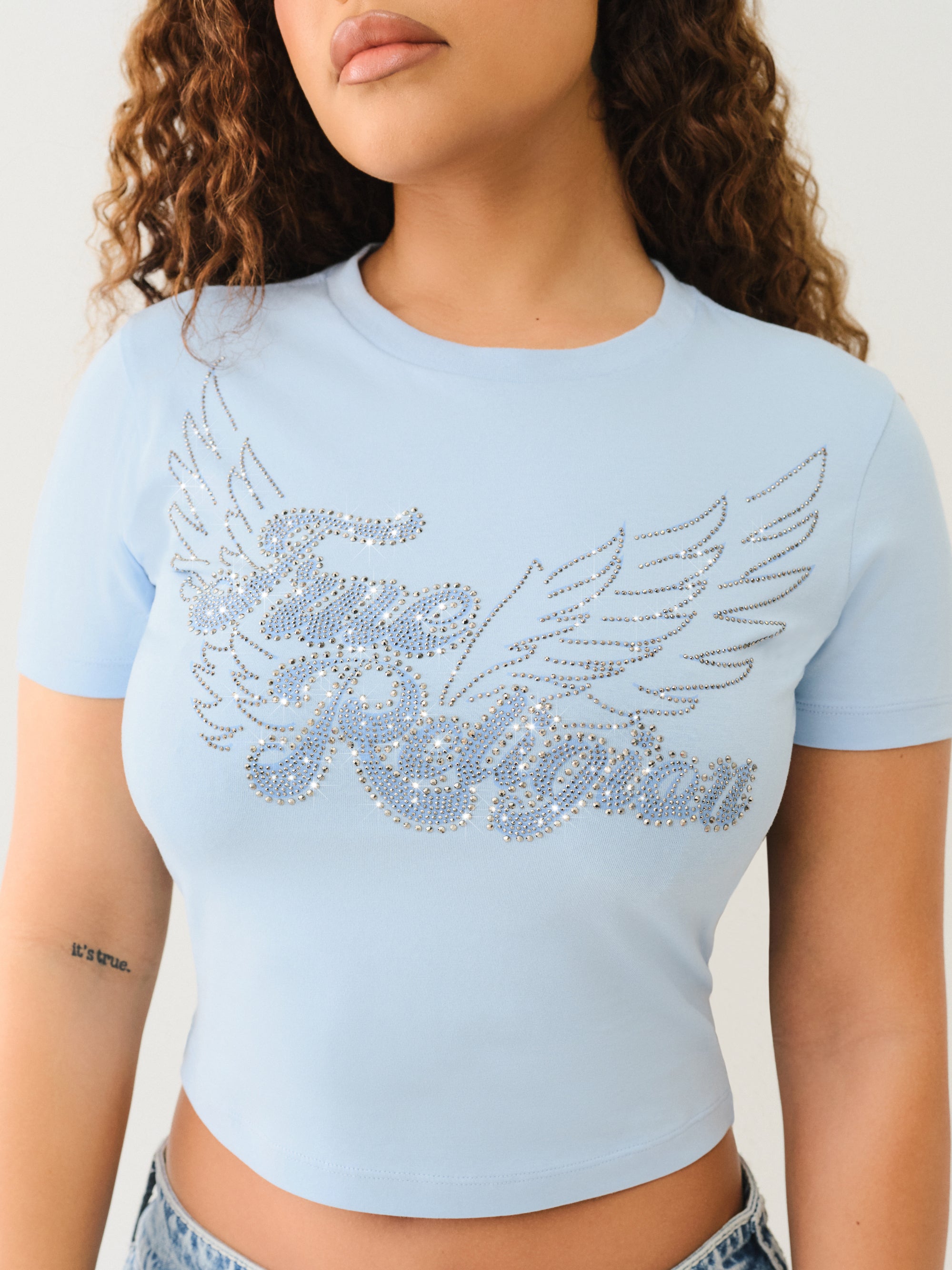 True Religion Crystal Wings SS Baby Tee