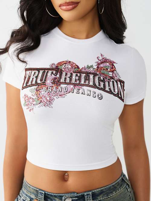 True Religion Crystal Snake SS Baby Tee