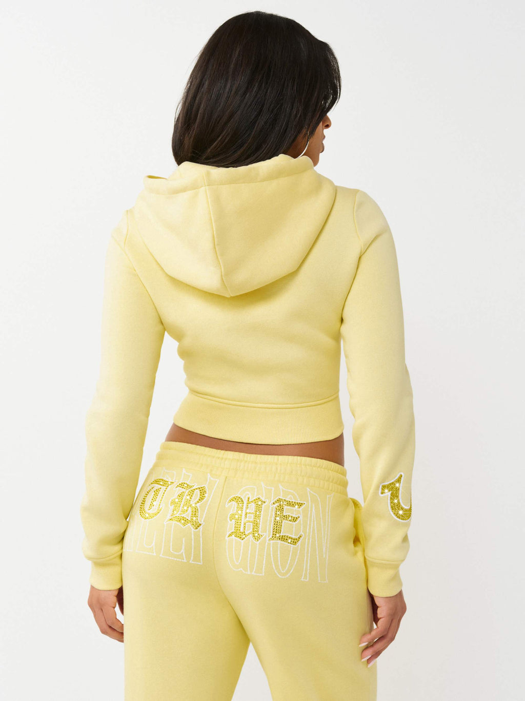 True Religion Embroidered Shrunken Zip Hoodie