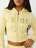True Religion Embroidered Shrunken Zip Hoodie