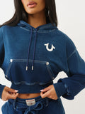 True Religion Washed Indigo Pullover Hoodie