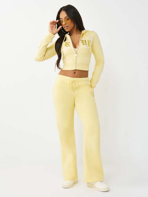 True Religion Embroidered Mr Wide Leg Pants