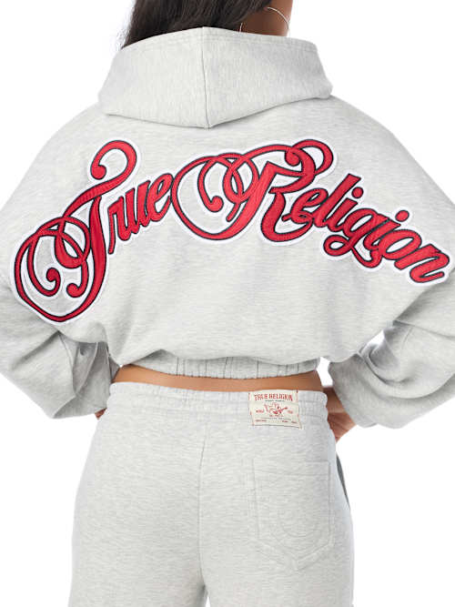 True Religion Applique GF Zip Up Hoodie