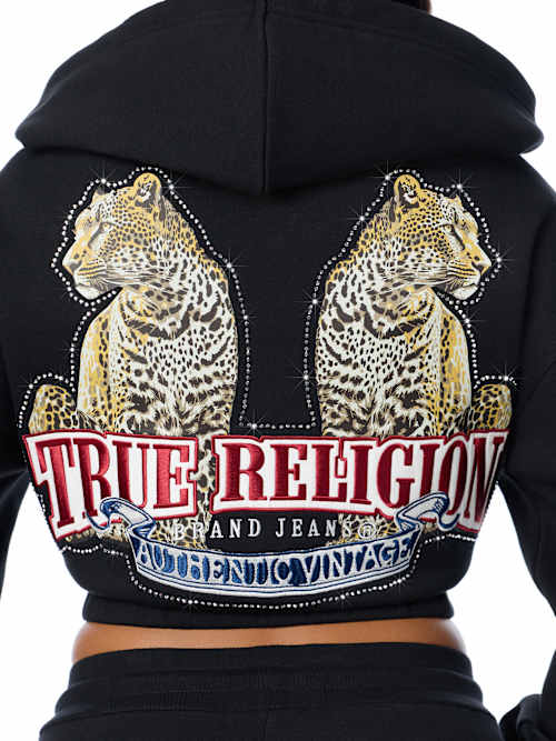 True Religion Crystal Varsity Relax Zip Up HD