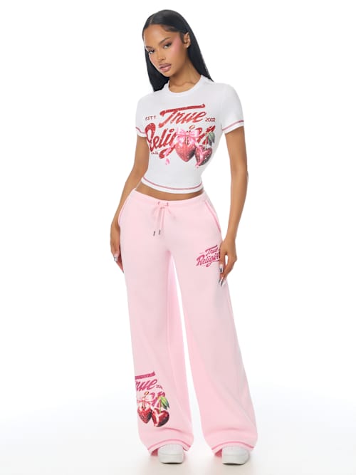 True Religion Crystal Cherry SS Baby Tee
