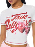 True Religion Crystal Cherry SS Baby Tee