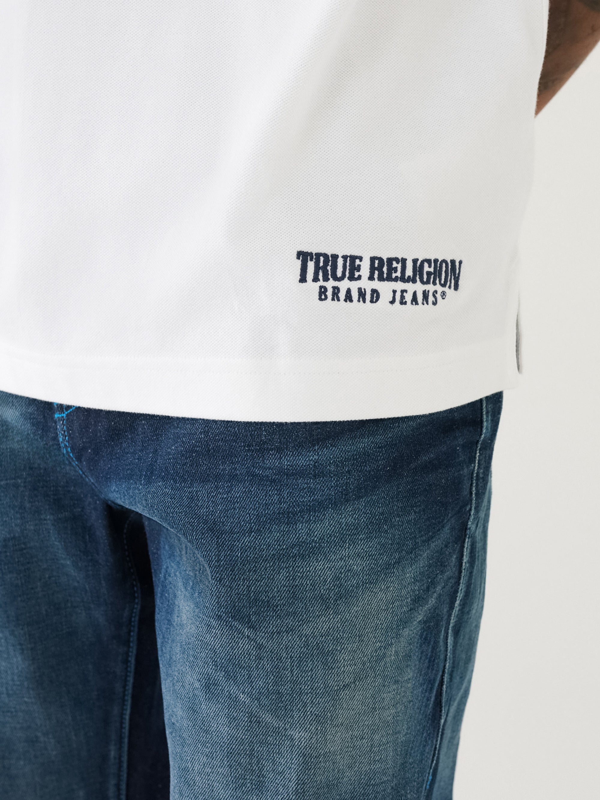 True Religion Relaxed Branded Collar SS Polo