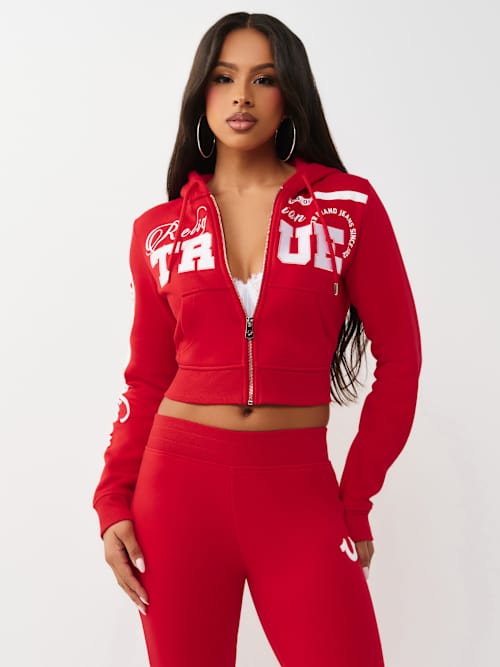 True Religion Embroidered Shrunkin Zip Hoodie