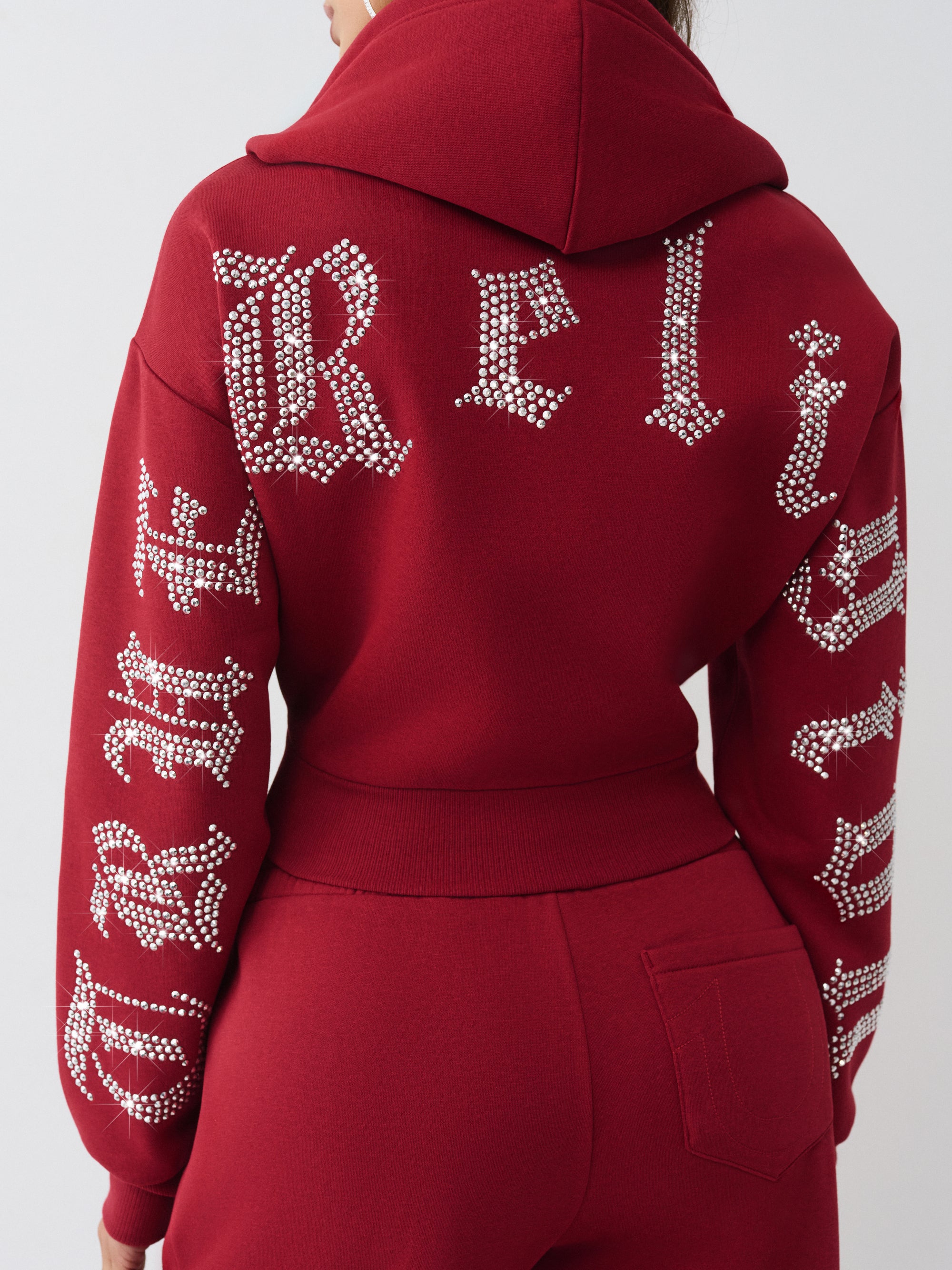 True Religion Crystal Relaxed Zip Hoodie