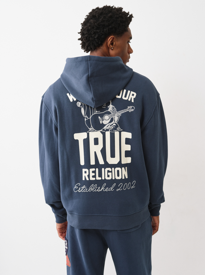 True Religion Patch Vintage Zip Up Hoodie