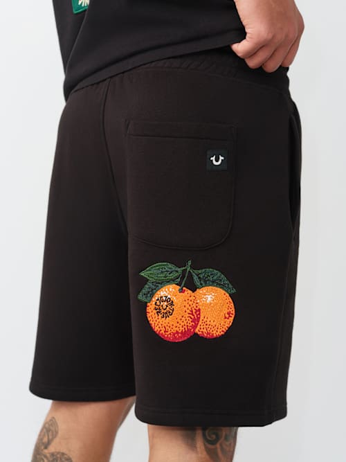 True Religion Orchard Stamp Sweat Shorts