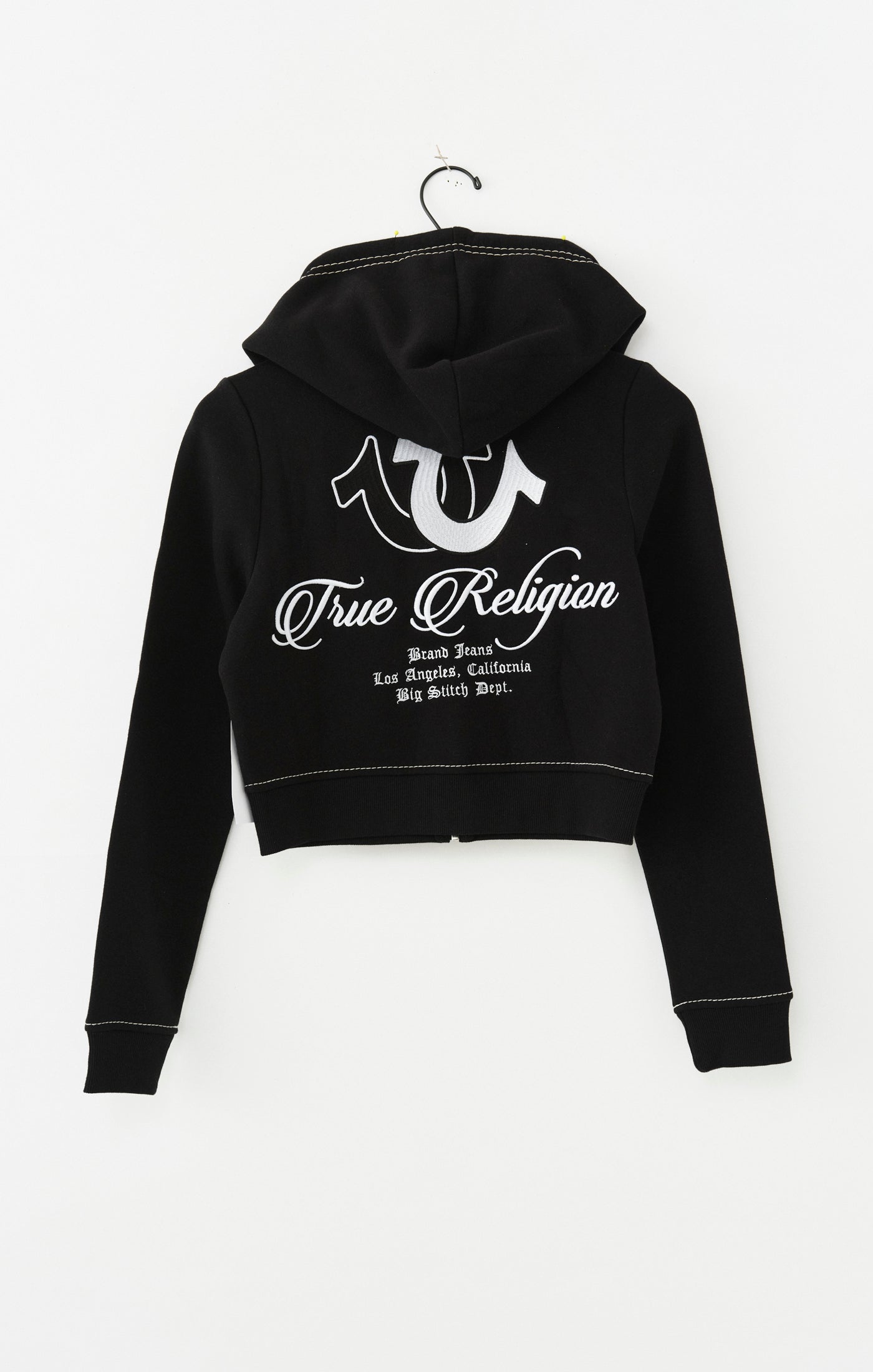 True Religion Embr Big T Shrunken Zip Hoodie
