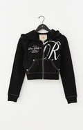 True Religion Embr Big T Shrunken Zip Hoodie