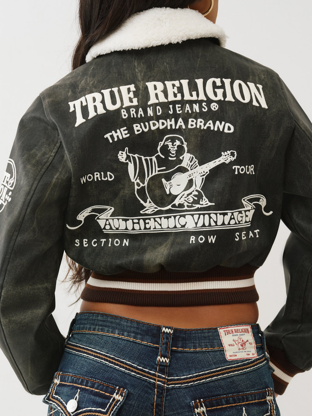 True Religion Sherpa Collared Aviator Jacket