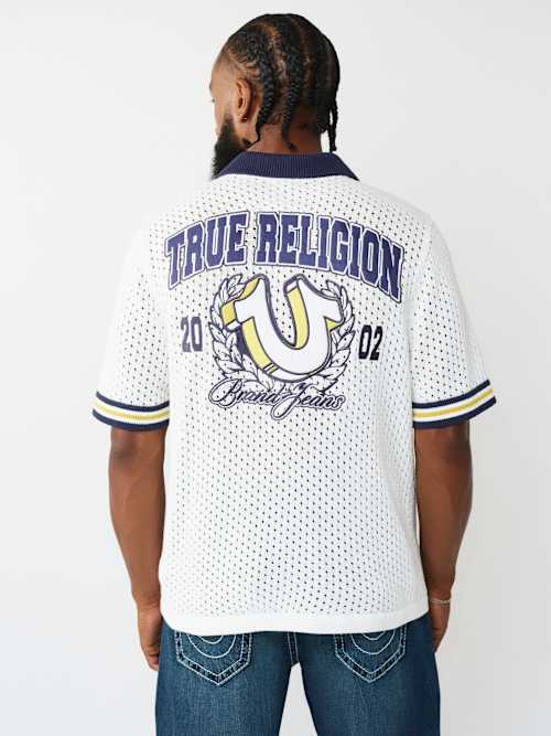 True Religion SS Horseshoe Crest Knit Shirt