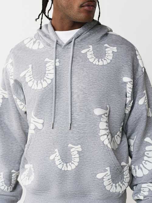 True Religion Warped Logo Boxy Hoodie