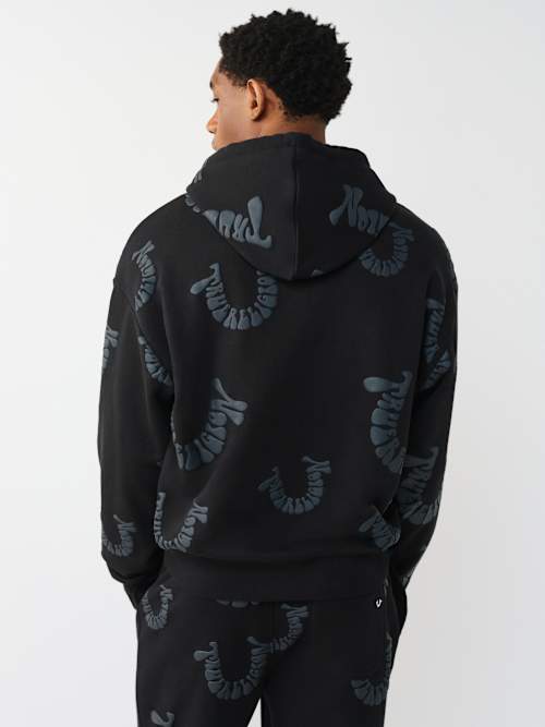 True Religion Warped Logo Boxy Hoodie