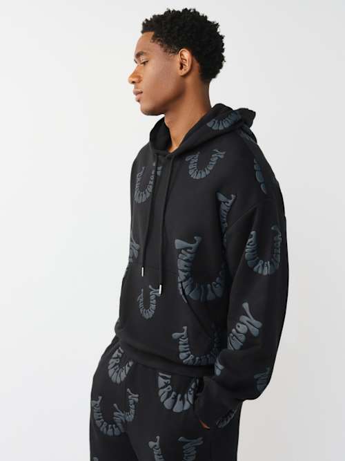 True Religion Warped Logo Boxy Hoodie