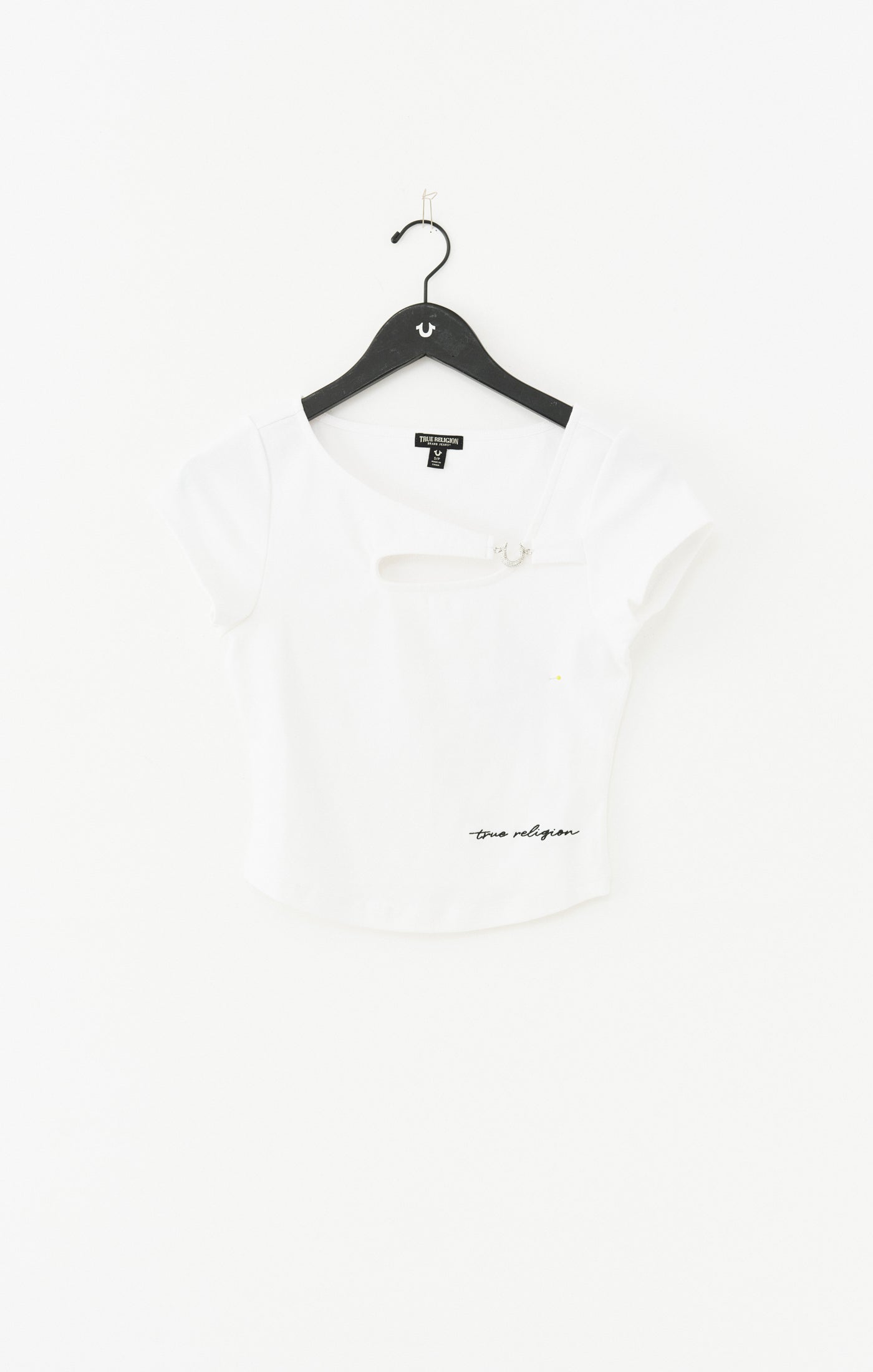True Religion Crystal HS Cut Out Rib SS Top
