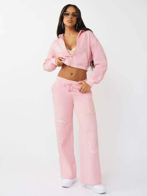 True Religion Applique Rlx Zip Up Hoodie