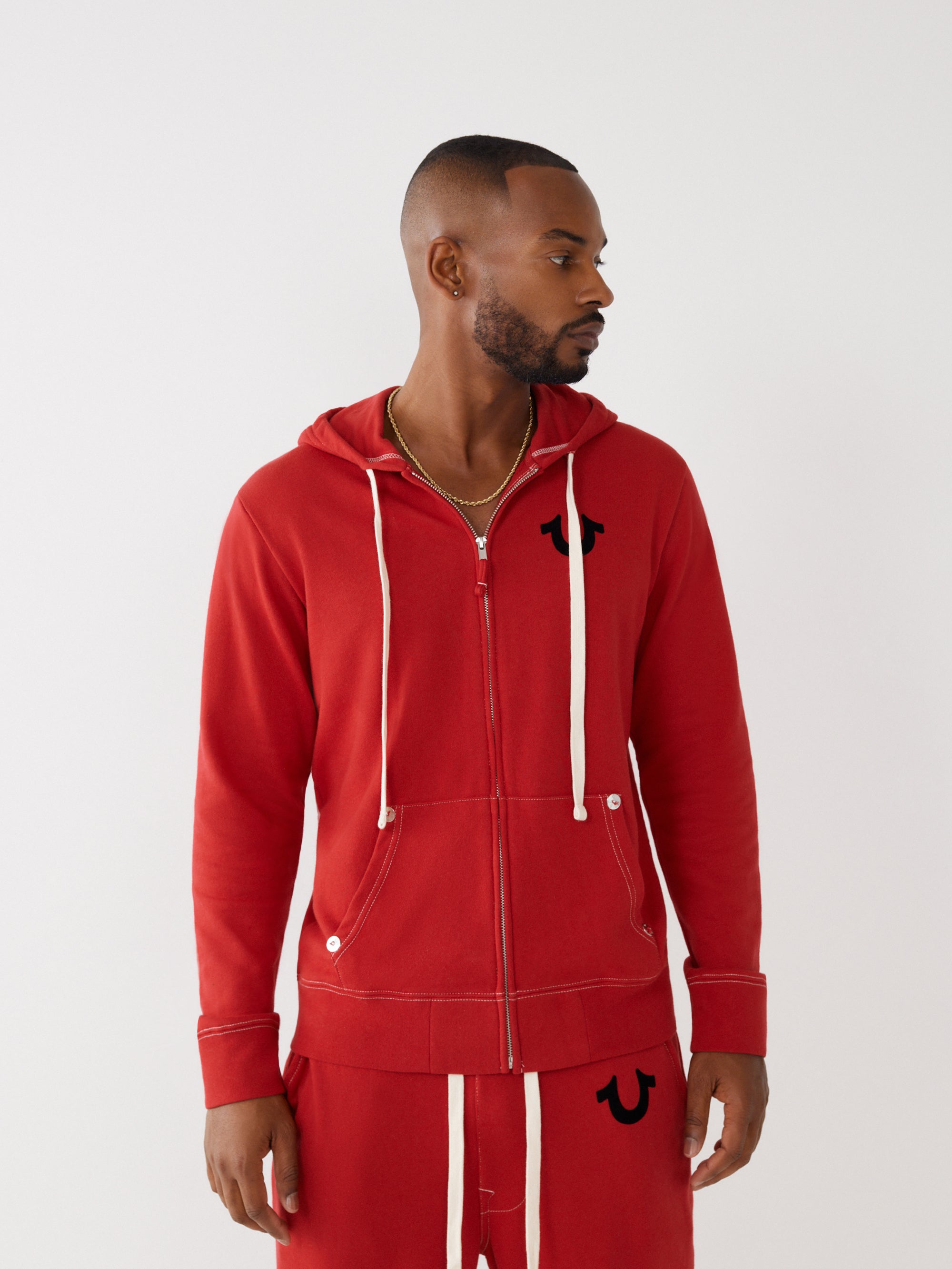 True Religion Classic Logo Zip Up Hoodie