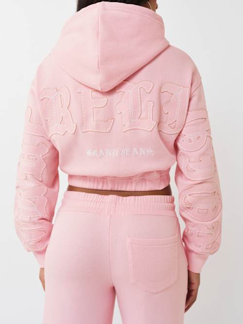 True Religion Applique Rlx Zip Up Hoodie