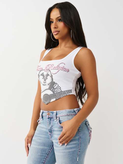 True Religion Crystal Handkerchief Tank