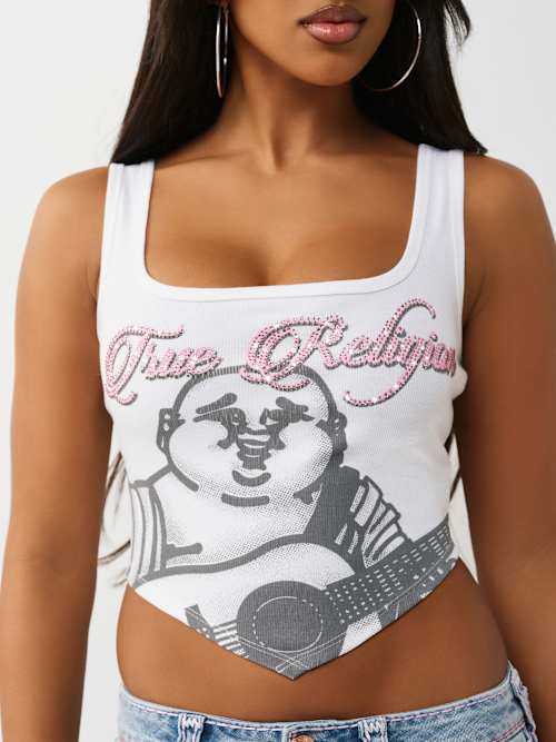 True Religion Crystal Handkerchief Tank