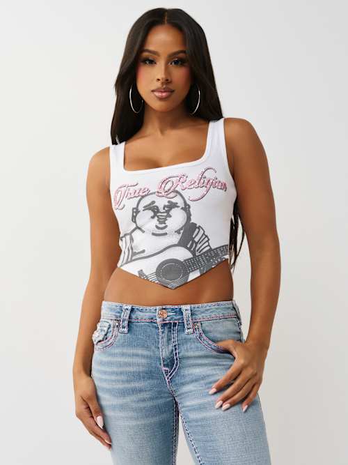True Religion Crystal Handkerchief Tank