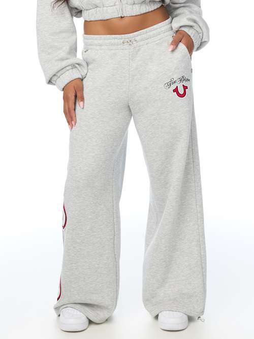 True Religion Applique Wide Leg Pants