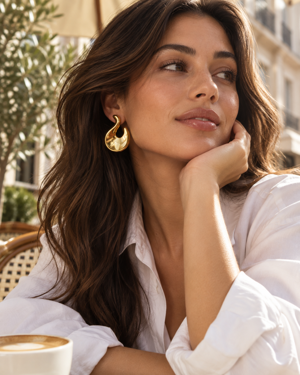 Valentina Sculptural Flame Gold Statement Earrings